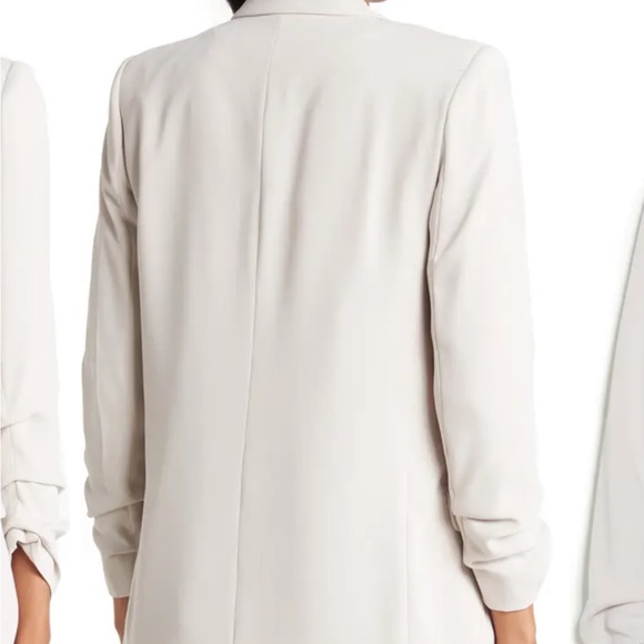 NWT Tahari Cuffed Sleeves Open Front Blazer in Stone/ Light Gray in size Large - Picture 2 of 9
